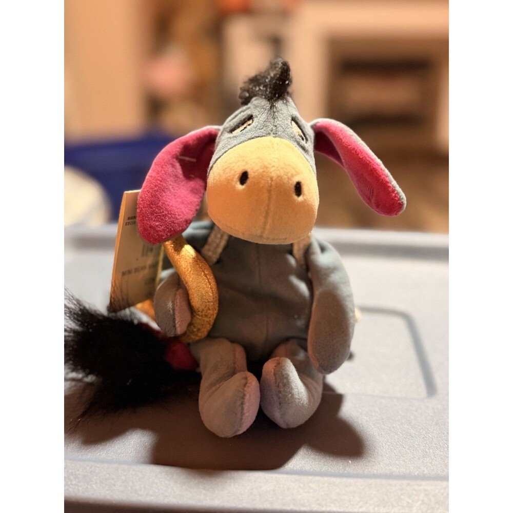 VTG Disney Store Eeyore Cupid Mini Bean Bag Plush Winnie The Pooh 9" Tall NWT